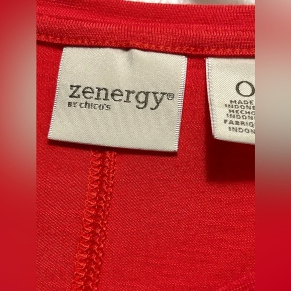 Zenergy by Chicos size 0 women’s small tunic coral pink 3/4 sleeve top comfy - Picture 4 of 14